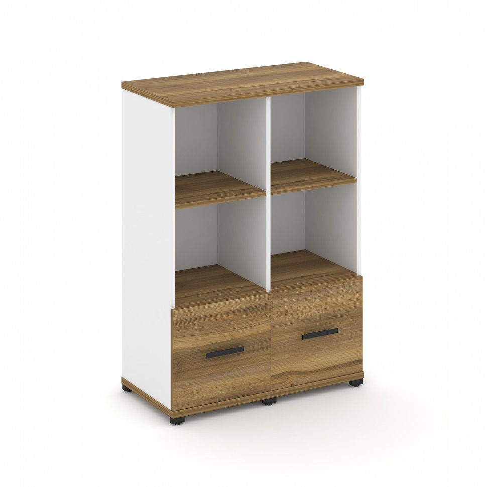 Concept Шкаф 2 узкие секции, 3 ниши CN.STU-321 B Сандал Янтарный/Белый Бриллиант/Металл Черный 836*4