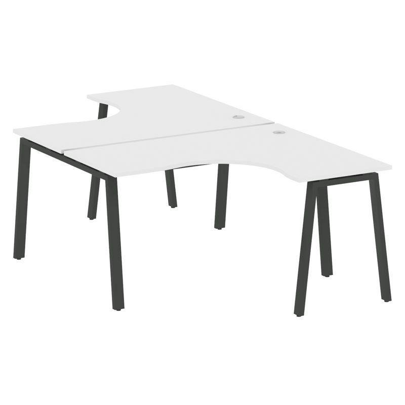 Metal System Рабочая станция криволинейная на А-образном м/к БА.РАС-СА-2.3 Белый/Металл Антрацит 140