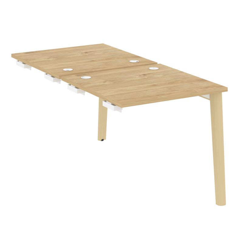 Onix Wood Стол-приставка двойной OW.D.SPR-0.8 Тиквуд Светлый/Дуб Светлый/Металл Белый 780*1635*750