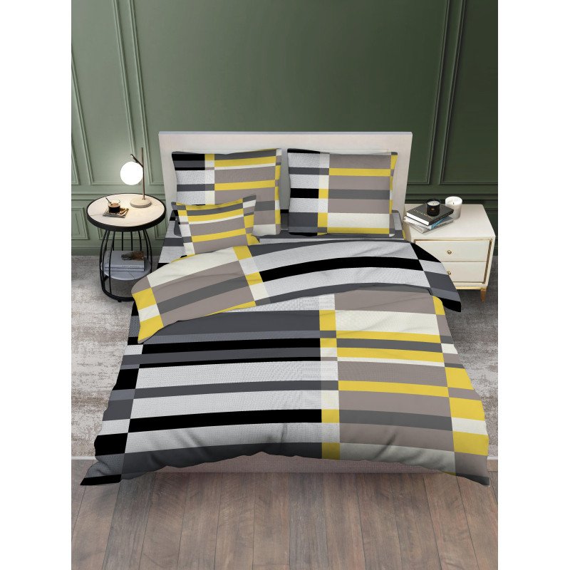 Постельное белье 1,5сп бязь 145гр/м2 цветная (нав.50х70-1шт) микс