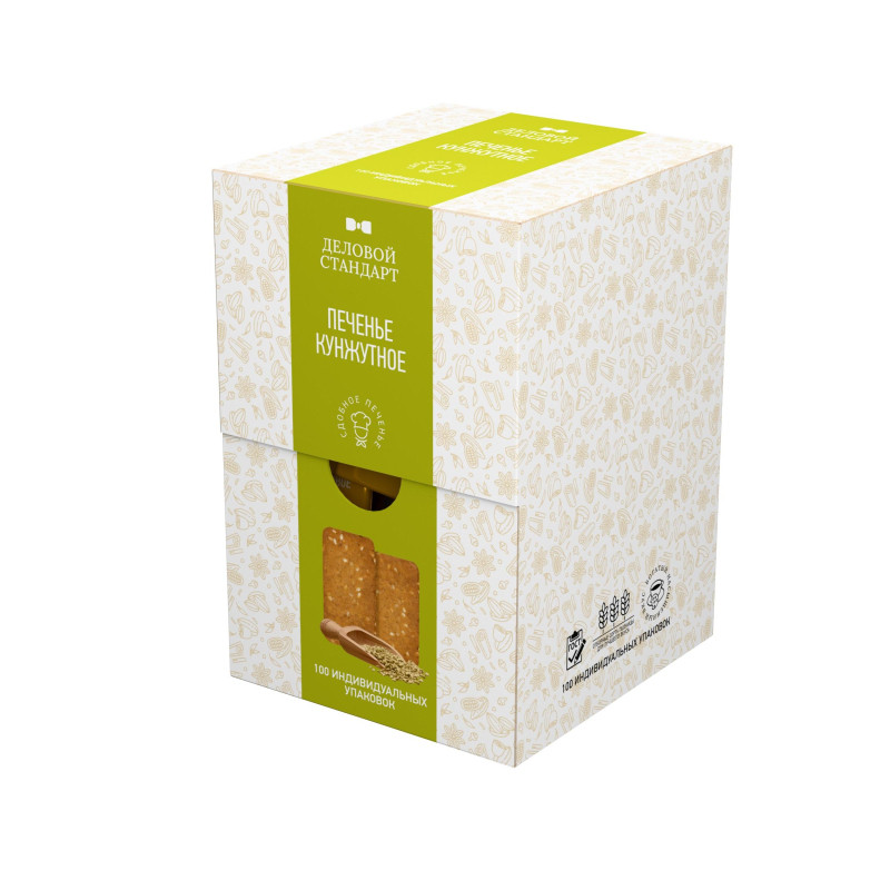 Печенье Деловой стандарт Кунжутное (инд.упаковка), 4,5гх100шт/уп