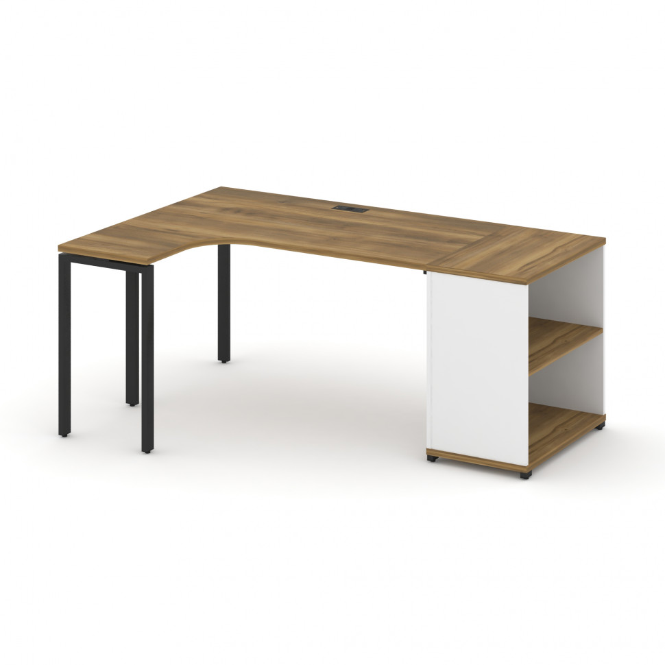 Concept Стол эргономичный с опорным стеллажом CN.SA-201(L) Сандал Янтарный/Белый Бриллиант/Металл Че Concept Стол эргономичный с опорным стеллажом CN.SA-201(L) Сандал Янтарный/Белый Бриллиант/Металл Че