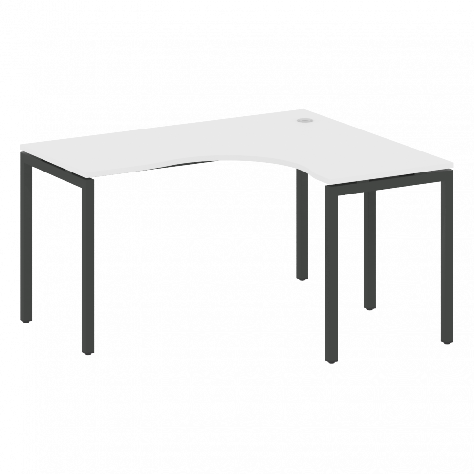 Metal System Quattro Стол криволинейный правый на П-образном м/к 40БП.СА-3 (R) Белый/Металл Антрацит