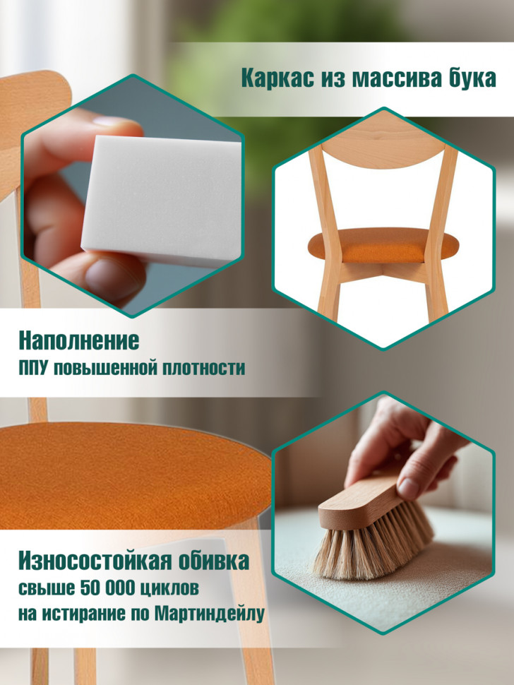 Стул Макси/Maxi (мягкое сиденье Оранжевый) каркас бук, сиденье ткань, 86х48.5х54.5, натуральный бук Стул Макси/Maxi (мягкое сиденье Оранжевый) каркас бук, сиденье ткань, 86х48.5х54.5, натуральный бук