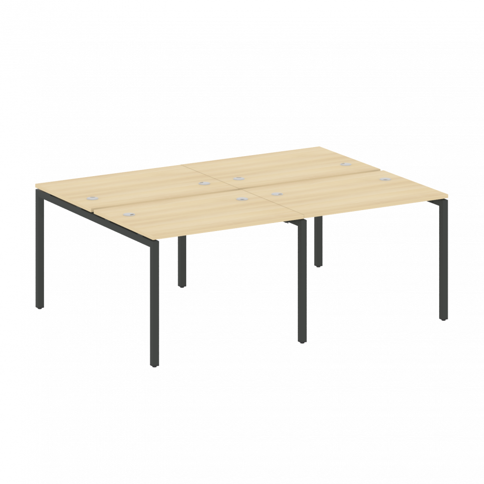 Metal System Quattro Рабочая станция на 4 места на П-образном м/к 40БП.СМ-4.1 Акация Лорка/Металл Ан