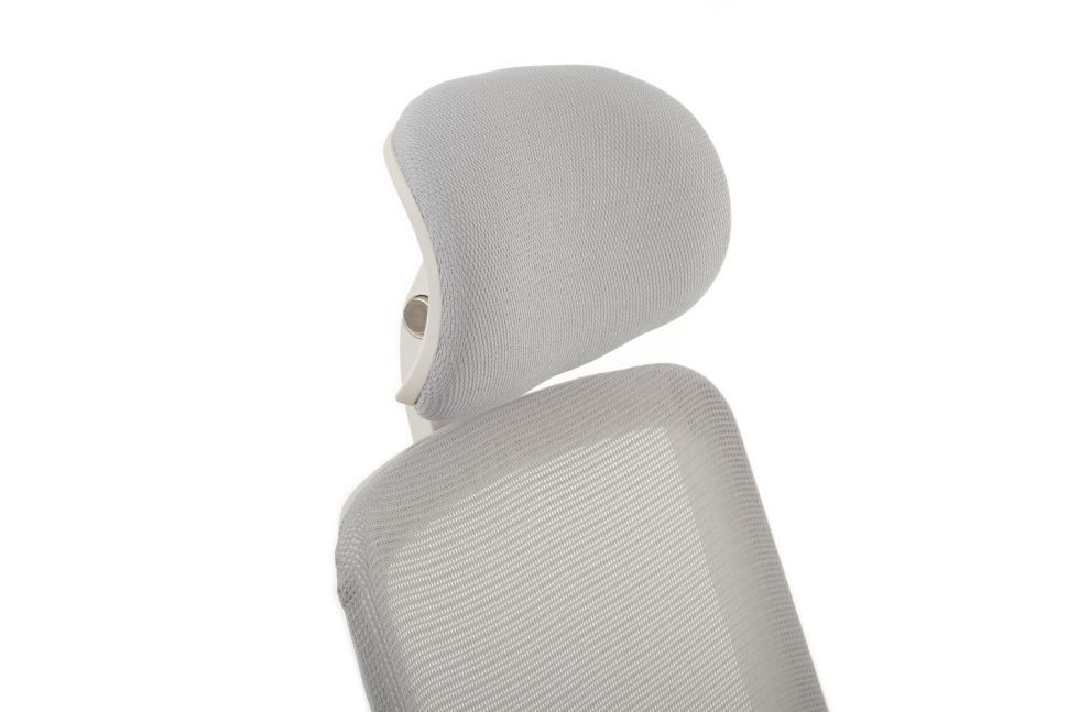 Кресло WORK W-218C white Светло-серый пластик/Светло-серая сетка 65-64-113-123