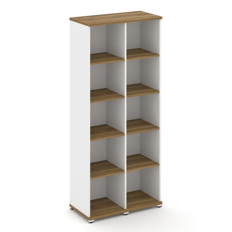 Concept Стеллаж 2 узкие секции, 5 ниш CN.STU-520 Сандал Янтарный/Белый Бриллиант/Металл Белый 836*42