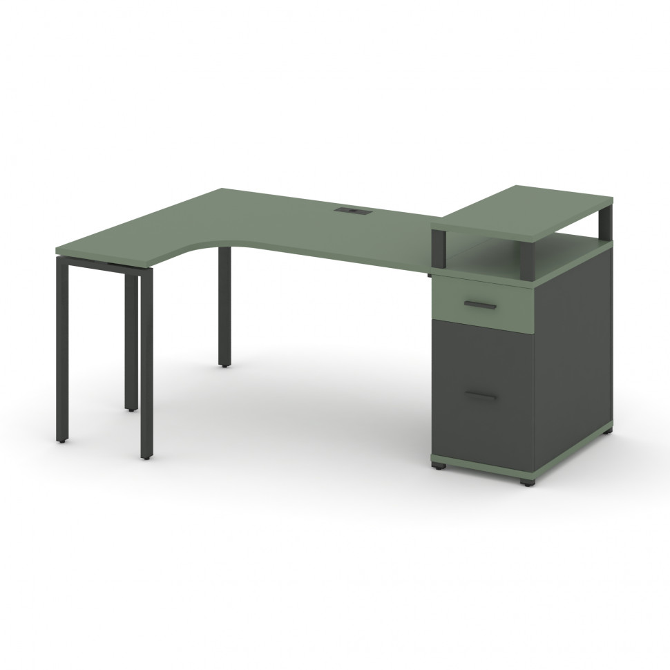 Concept Стол эргономичный CN.SA-407(L) A Кобо/Антрацит/Металл Антрацит 1800*1180*917