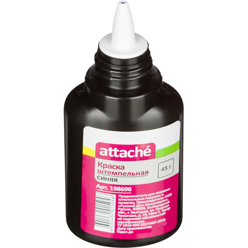 Краска штемпельная Attache синяя 45 гр Краска штемпельная Attache синяя 45 гр