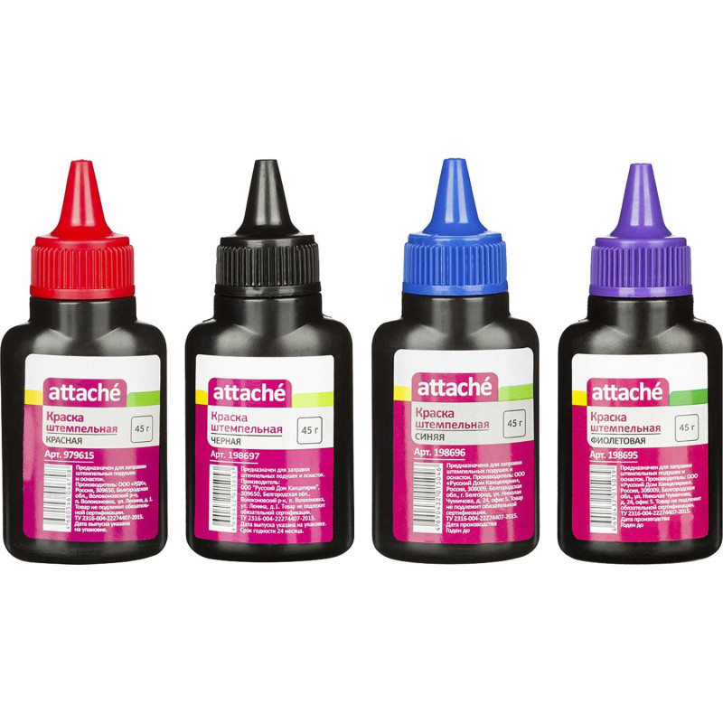 Краска штемпельная Attache синяя 45 гр Краска штемпельная Attache синяя 45 гр