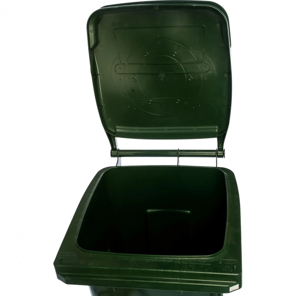 Контейнер-бак мусорный 120л, на 2-х колёсах, с крышкой, зеленый_28376_СПБ