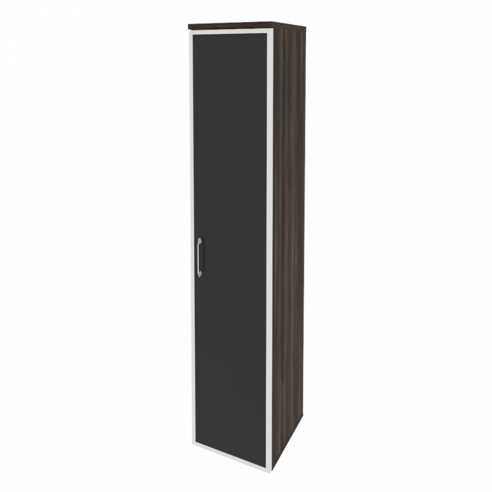 Onix Шкаф высокий узкий правый O.SU-1.10 R (R) black Дуб Мали/Стекло Black 400*420*1977