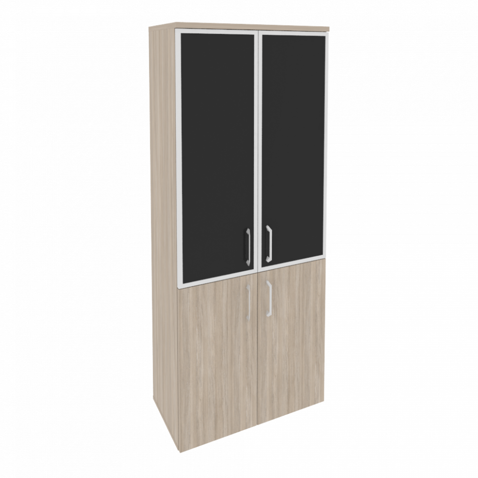 Onix Шкаф высокий широкий O.ST-1.2 R black Дуб Аттик/Cтекло Black 800*420*1977