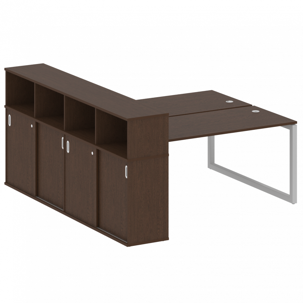 Metal System Quattro Рабочая станция с шкафом-купе на О-образном м/к 50БО.РС-СШК-4.4 Т Венге Цаво/Ме Metal System Quattro Рабочая станция с шкафом-купе на О-образном м/к 50БО.РС-СШК-4.4 Т Венге Цаво/Ме