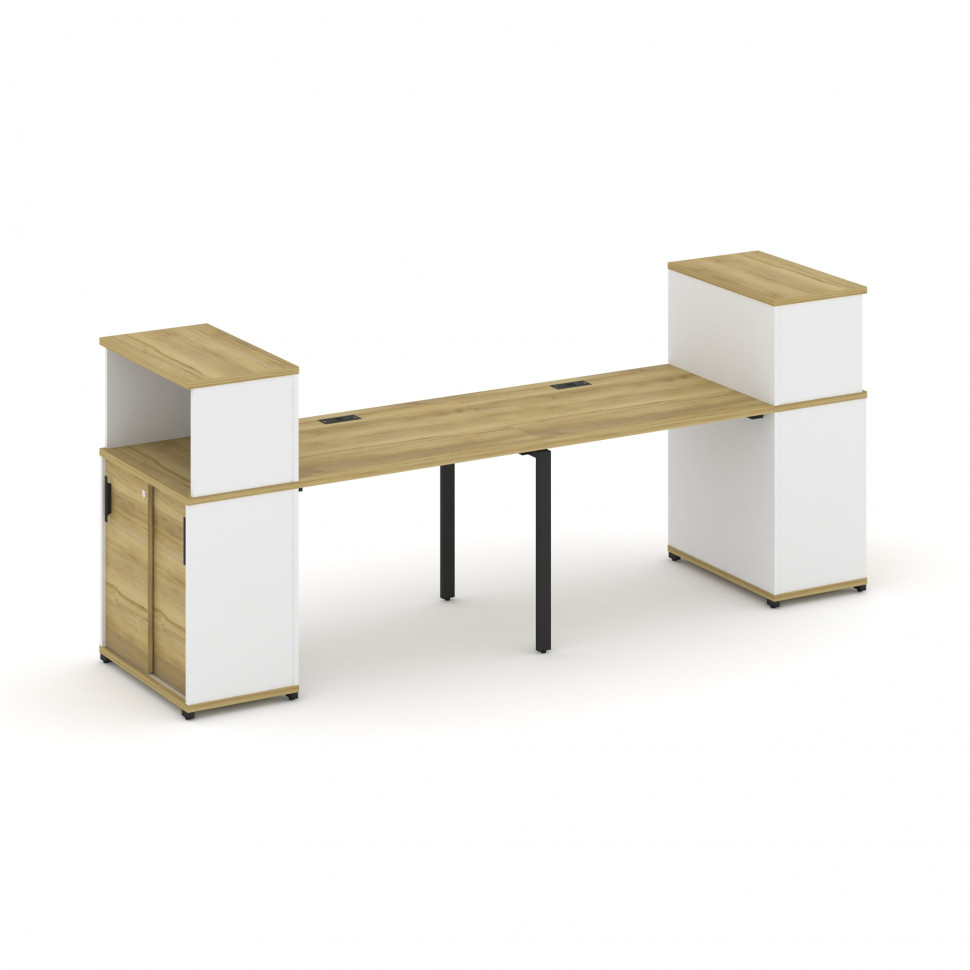 Concept Рабочая станция с опорными шкафом-купе с надставкой низ. CN.ORS-237 B Дуб Винченцо/Белый Бри Concept Рабочая станция с опорными шкафом-купе с надставкой низ. CN.ORS-237 B Дуб Винченцо/Белый Бри