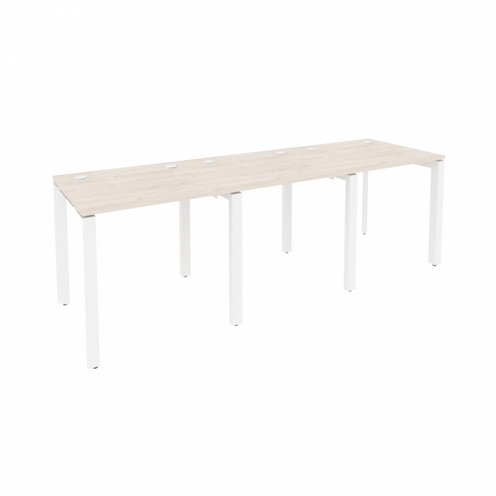 Onix Рабочая станция на П-образном м/к O.MP-RS-3.0.7 Денвер Светлый/Металл Белый 2340*720*750 Onix Рабочая станция на П-образном м/к O.MP-RS-3.0.7 Денвер Светлый/Металл Белый 2340*720*750