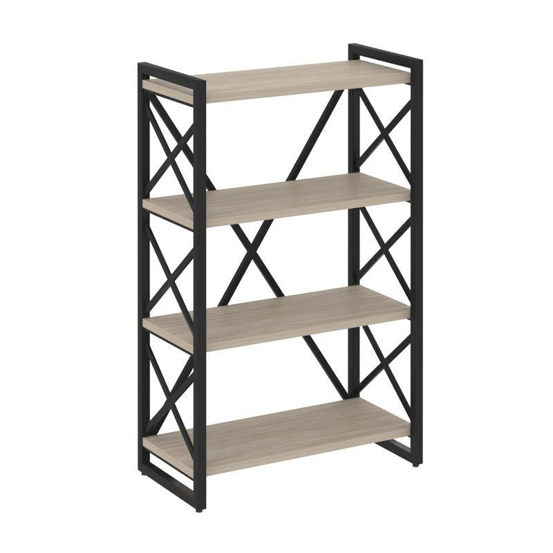 Loft Стеллаж на рег. опорах-4 полки VR.L-MST.O-4.8 Дуб Аттик/Металл Черный 800*400*1280