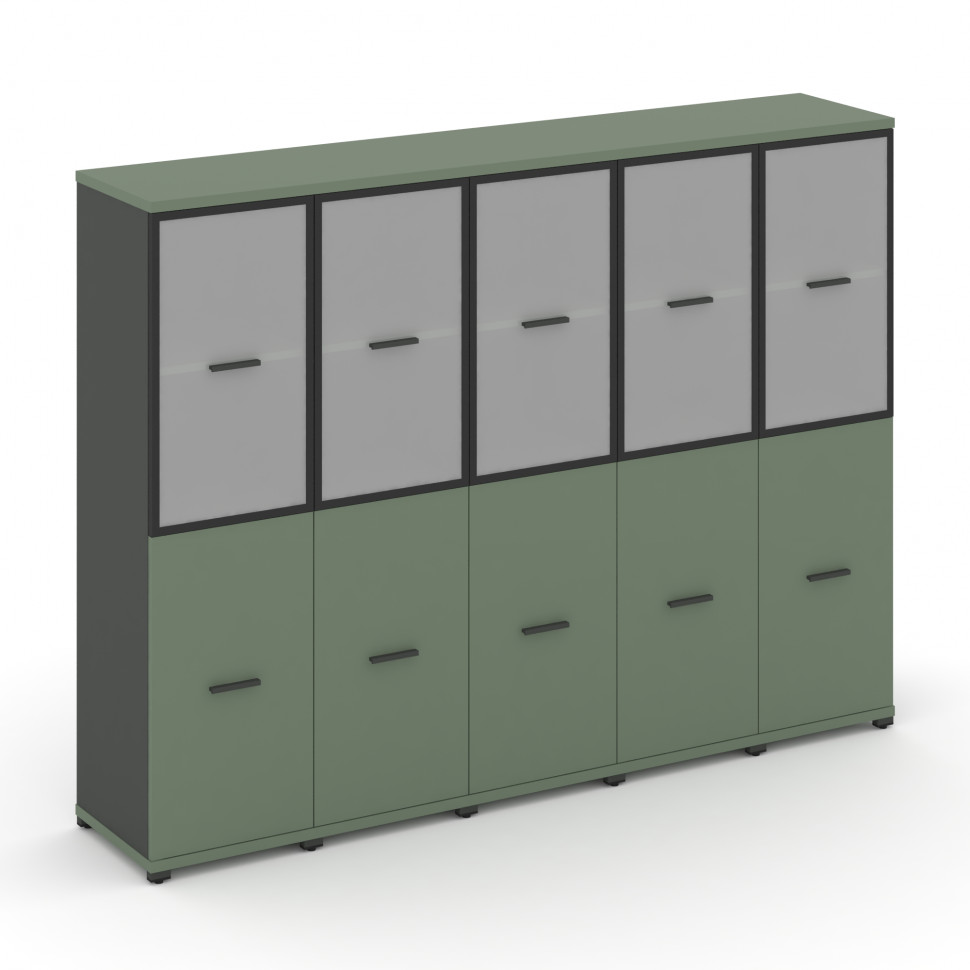 Concept Шкаф 5 узких секций, 4 ниши CN.STU-452 RMB A Кобо/Антрацит/Металл Антрацит/Сатин 2084*420*15