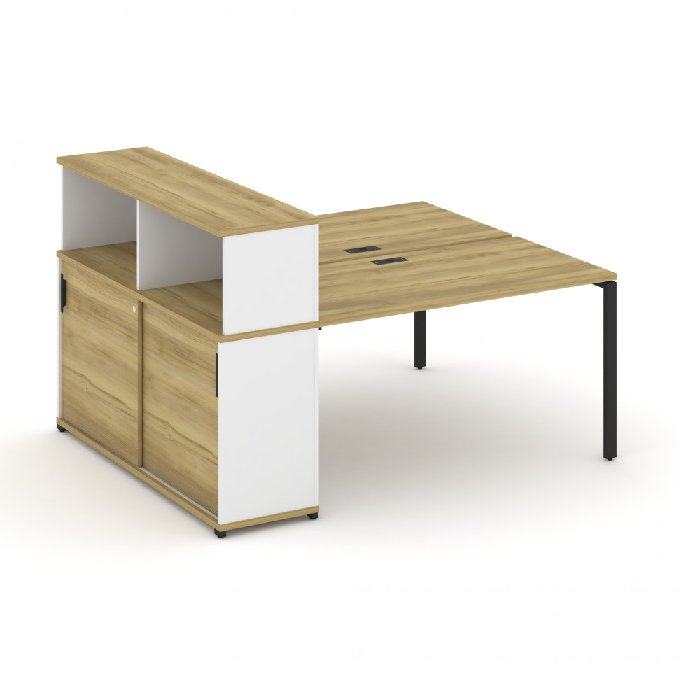 Concept Рабочая станция с опорным шкафом-купе с надставкой низ. CN.DRS-239 B Дуб Винченцо/Белый Брил