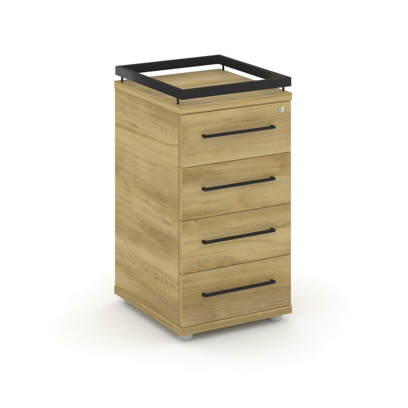 Rift Тумба приставная+рамка RF.TPR-002 Дуб Винченцо/Металл Черный/Черный Ручки 416*460*797