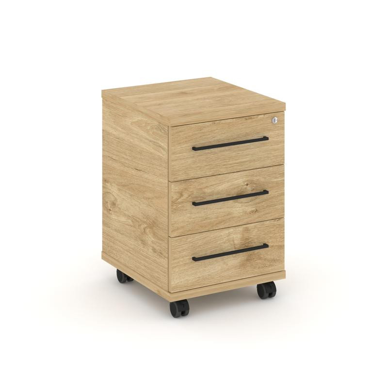 Rift Тумба мобильная усиленная RF.TM-002 Тиквуд Светлый/Черный Ручки 416*460*615