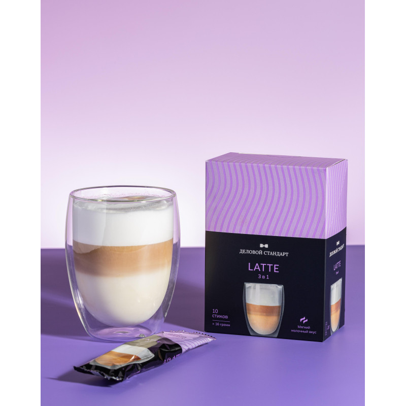 Кофе порционный 3в1 Деловой Стандарт Latte, 16грх10шт/уп
