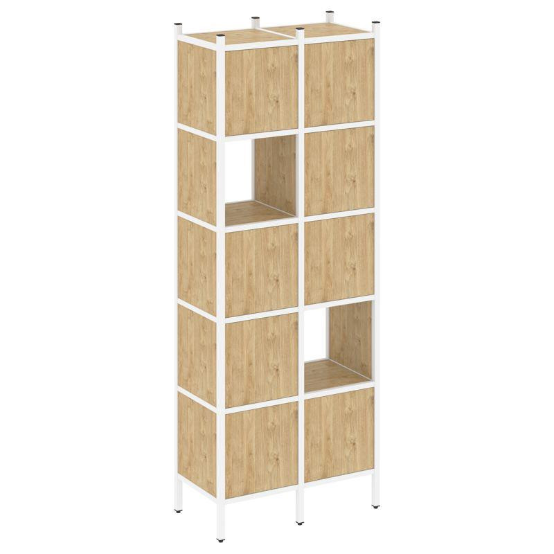 Loft Прямой стеллаж VR.L-05 Тиквуд Светлый/Металл Белый 862*446*2280