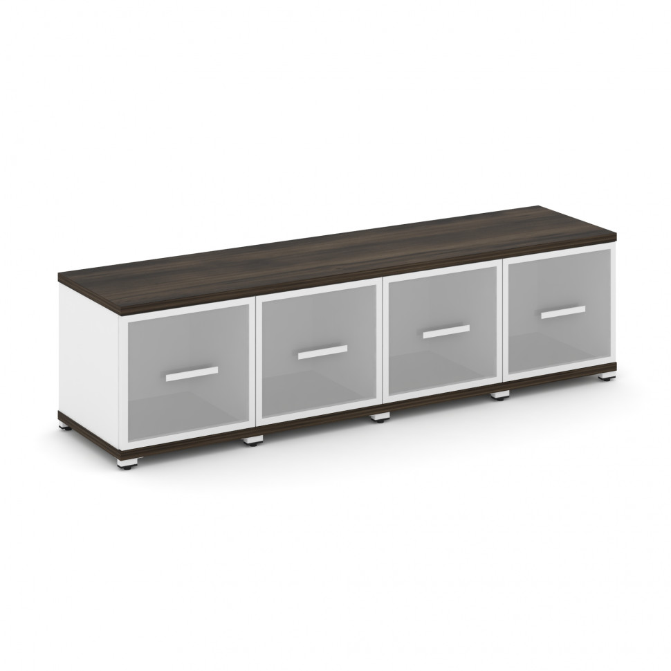 Concept Шкаф 4 узкие секции, 1 ниша CN.STU-143 RMW W Дуб Мали/Белый Бриллиант/Металл Белый/Сатин 166