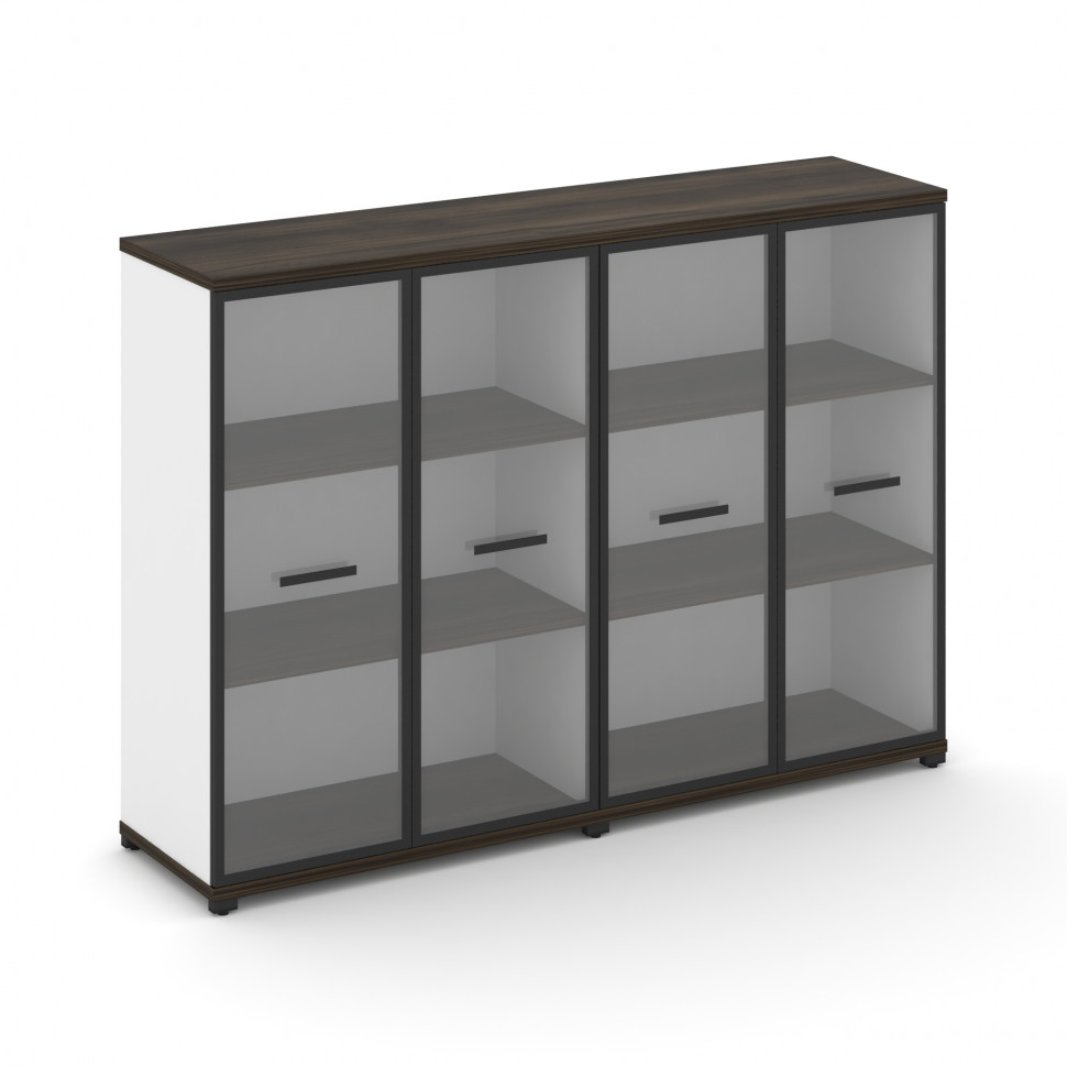 Concept Шкаф 2 широкие секции, 3 ниши CN.STS-326 RPB B Дуб Мали/Белый Бриллиант/Металл Черный/Прозра Concept Шкаф 2 широкие секции, 3 ниши CN.STS-326 RPB B Дуб Мали/Белый Бриллиант/Металл Черный/Прозра