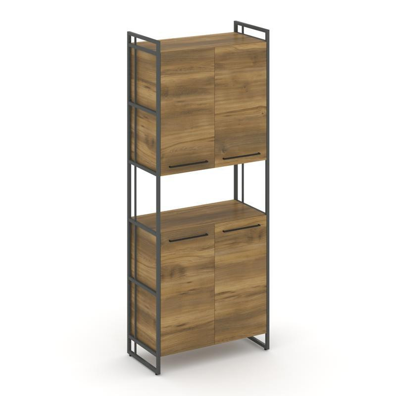 Rift Шкаф 5 ниш широкий RF.SS-52 Сандал Янтарный/Металл Антрацит/Черный Ручки 798*396*2010