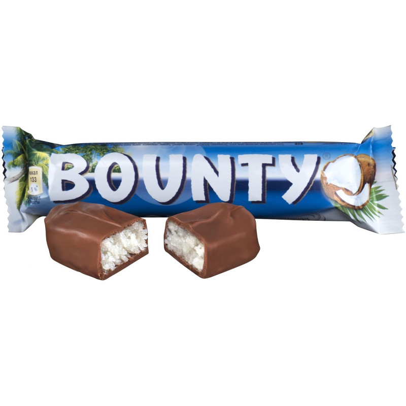 Шоколадный батончик Bounty, 55гх32шт/уп