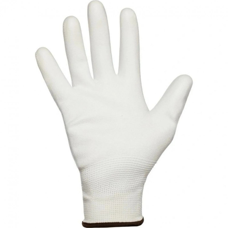 Перчатки защитные TOPFORT нейлоновые с п/у покрытием белые р. 8 (M)