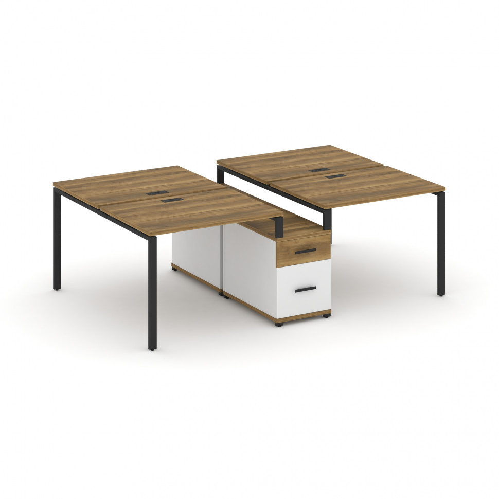 Concept Рабочая станция 4 места с двухсторонней опорной тумбой CN.DRS-313 B Сандал Янтарный/Белый Бр Concept Рабочая станция 4 места с двухсторонней опорной тумбой CN.DRS-313 B Сандал Янтарный/Белый Бр