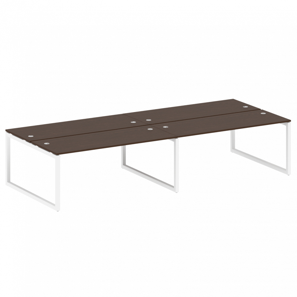 Metal System Quattro Рабочая станция на 4 места на О-образном м/к 50БО.СМ-4.5 Венге Цаво/Металл Белы