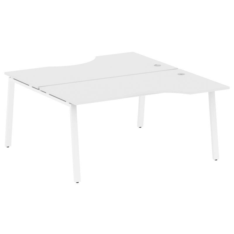 Metal System Рабочая станция криволинейная на А-образном м/к БА.РАС-СА-2.1 Белый/Металл Белый 1600*1