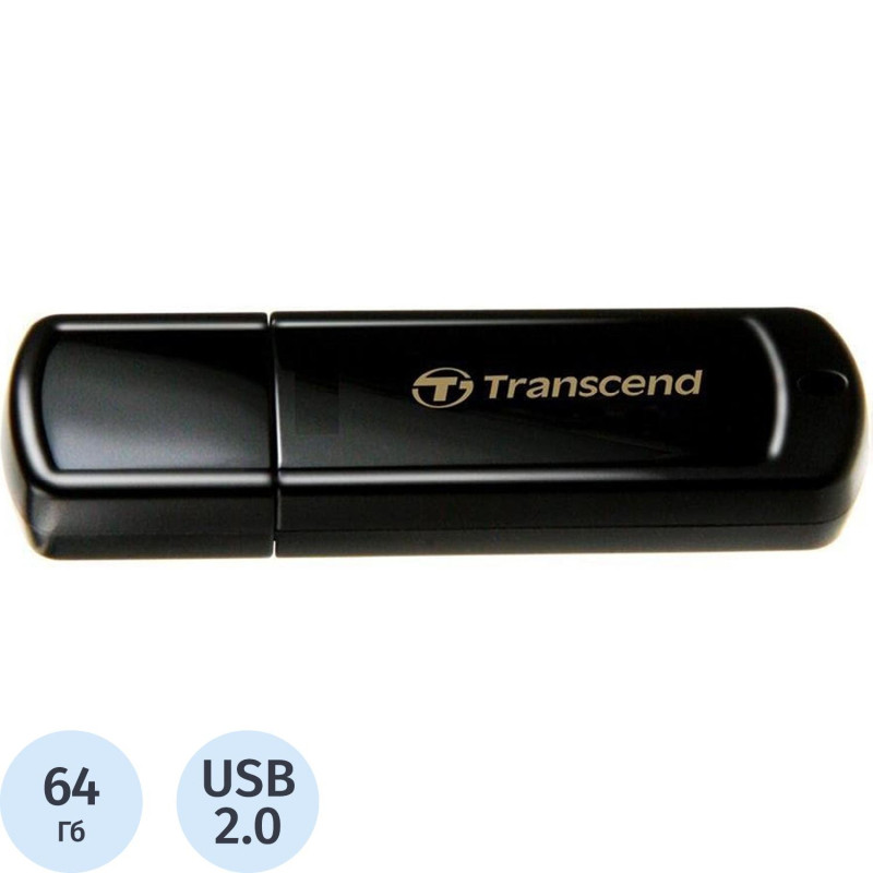 Флеш-память Transcend JetFlash 350, 64Gb, USB 2.0, чер, TS64GJF350