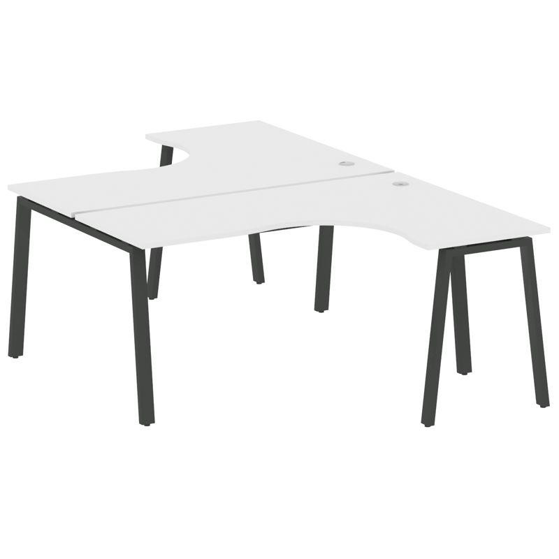 Metal System Рабочая станция криволинейная на А-образном м/к БА.РАС-СА-2.4 Белый/Металл Антрацит 160