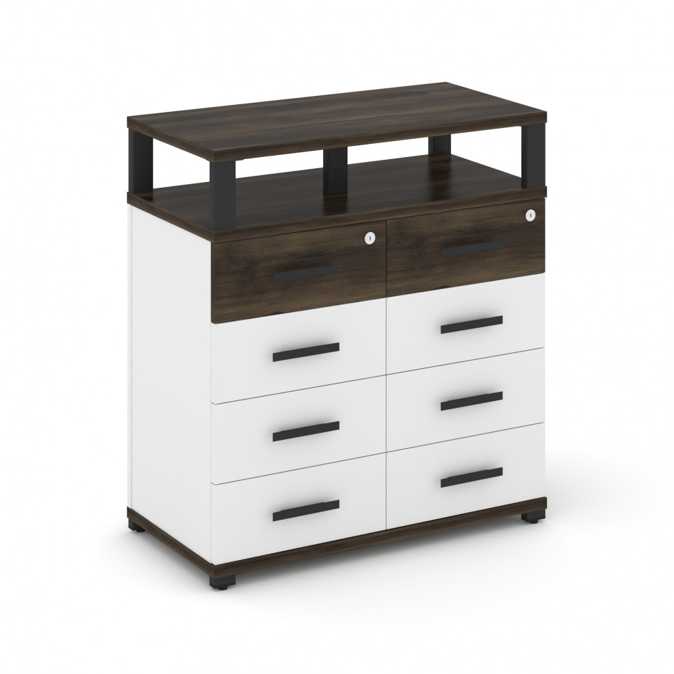 Concept Тумба приставная широкая 8 ящ. с надставкой широкой CN.TSP-015 B Дуб Мали/Белый Бриллиант/Ме Concept Тумба приставная широкая 8 ящ. с надставкой широкой CN.TSP-015 B Дуб Мали/Белый Бриллиант/Ме