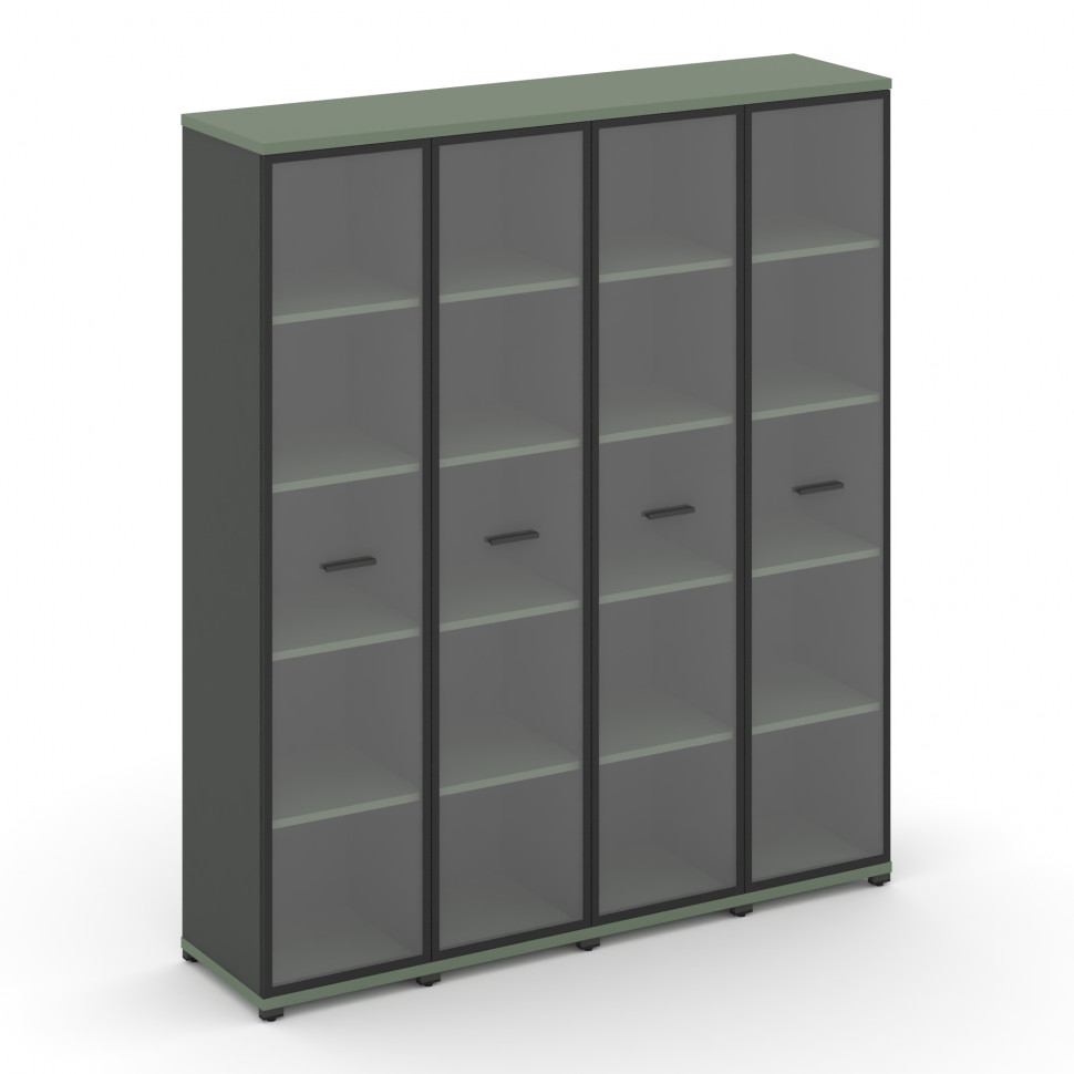 Concept Шкаф 4 узкие секции, 5 ниш CN.STU-548 RPB A Кобо/Антрацит/Металл Антрацит/Прозрачный 1668*42