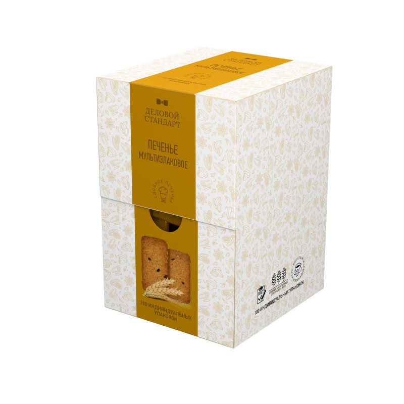 Печенье Деловой стандарт Мультизлаковое (инд.упаковка), 4,5гх100шт/уп