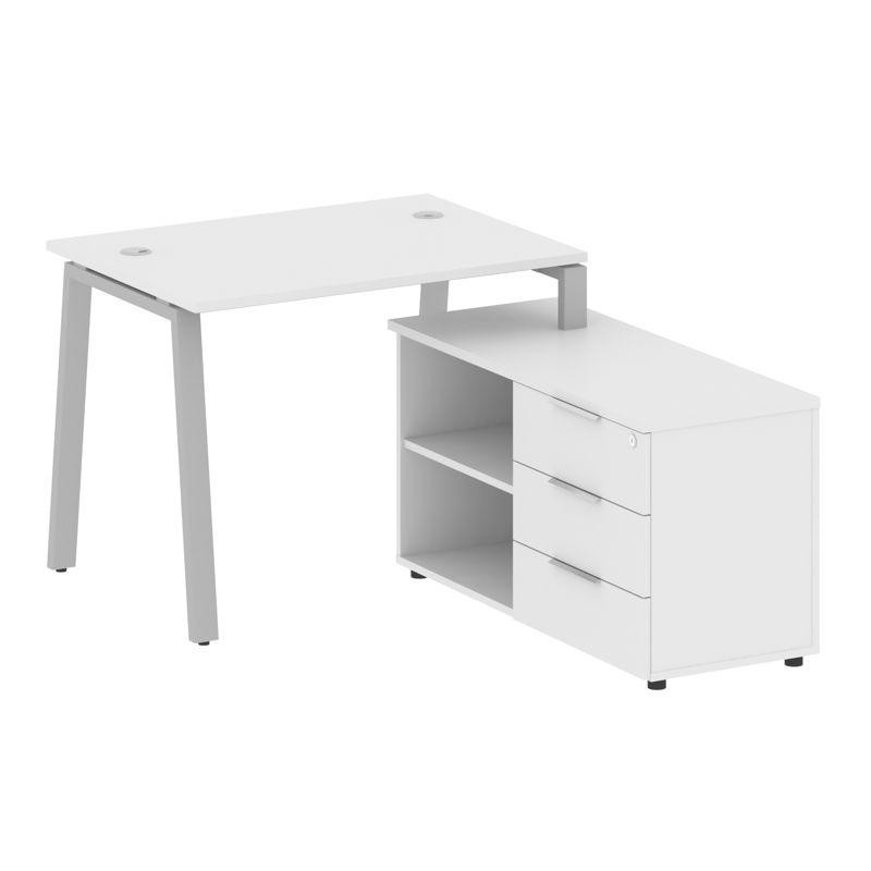 Metal System Рабочая станция с тумбой на А-образном м/к БА.РС-СТС-2.1 (R) Белый/Металл Серый 1100*15 Metal System Рабочая станция с тумбой на А-образном м/к БА.РС-СТС-2.1 (R) Белый/Металл Серый 1100*15