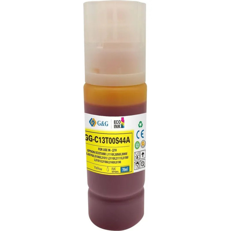Чернила G&G (GG-C13T00S44A) жел.70мл для L1110, L3151