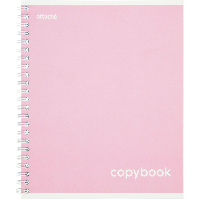 Тетрадь общая А5 80л Attache Акварель гребень картон розовый