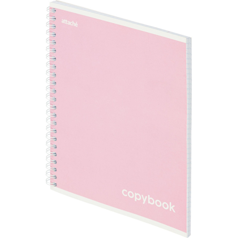 Тетрадь общая А5 80л Attache Акварель гребень картон розовый