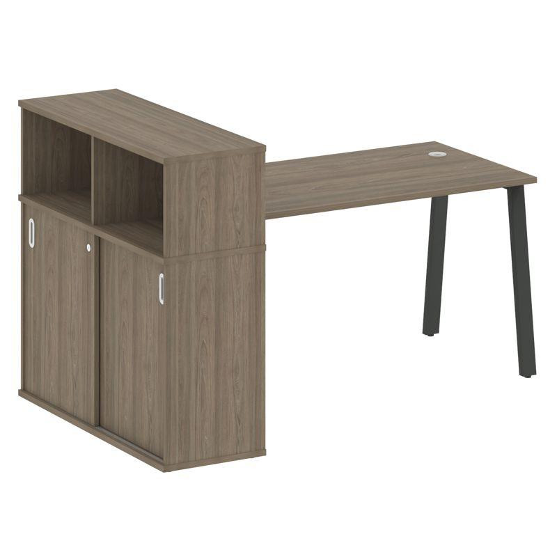 Metal System Стол письменный с шкафом-купе на А-образном м/к БА.РС-СШК-3.3 Т Вяз Благородный/Металл