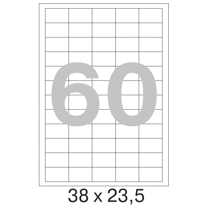 Этикетки самоклеящиеся 38х23,5 мм/60 шт. на листе А4 (100л