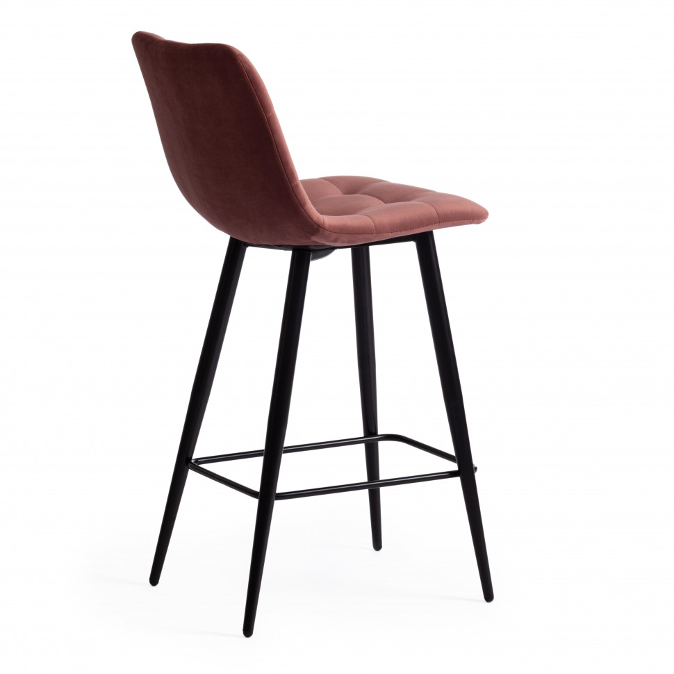 Стул полубарный CHILLY (mod. 7095пб ) / 1 шт. в упаковке ткань/металл, 53x44x94 см, высота до сиденья 66 см, коралловый barkhat 15 /черный