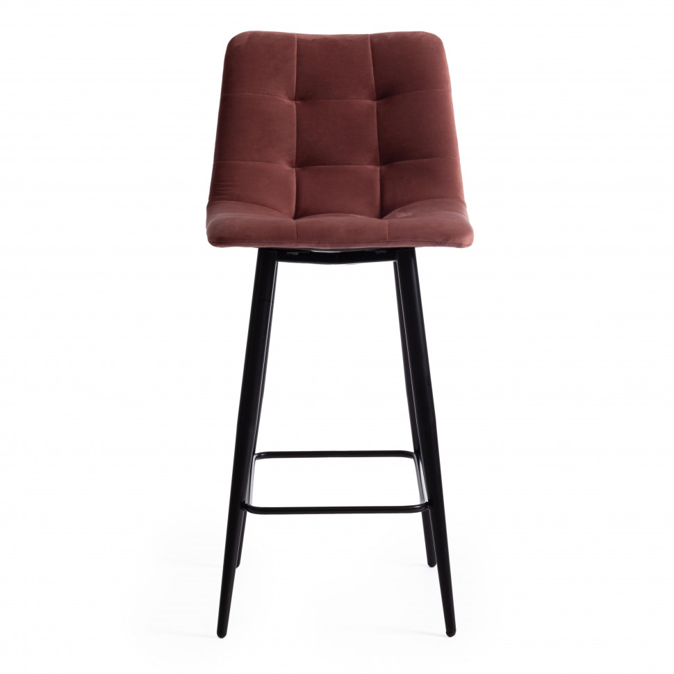 Стул полубарный CHILLY (mod. 7095пб ) / 1 шт. в упаковке ткань/металл, 53x44x94 см, высота до сиденья 66 см, коралловый barkhat 15 /черный