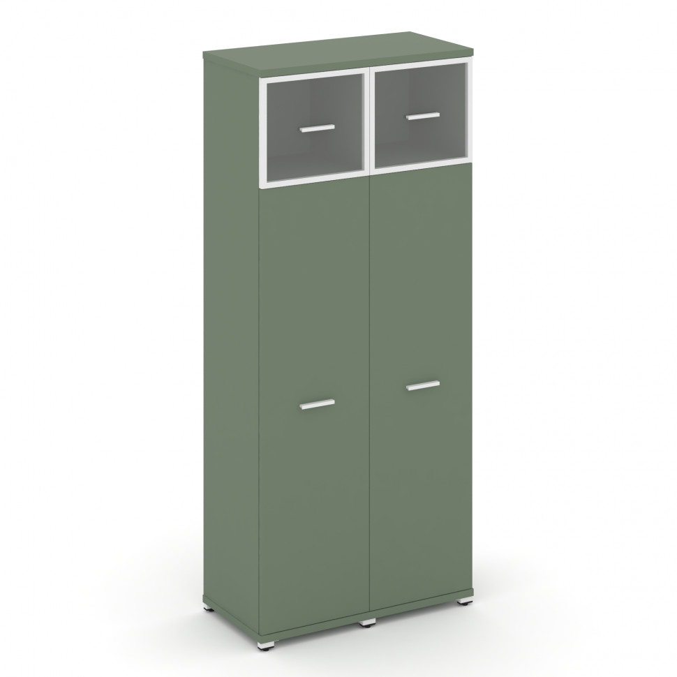 Concept Шкаф 2 узкие секции, 5 ниш CN.STU-527 RPW W Кобо/Металл Белый/Прозрачный 836*420*1922