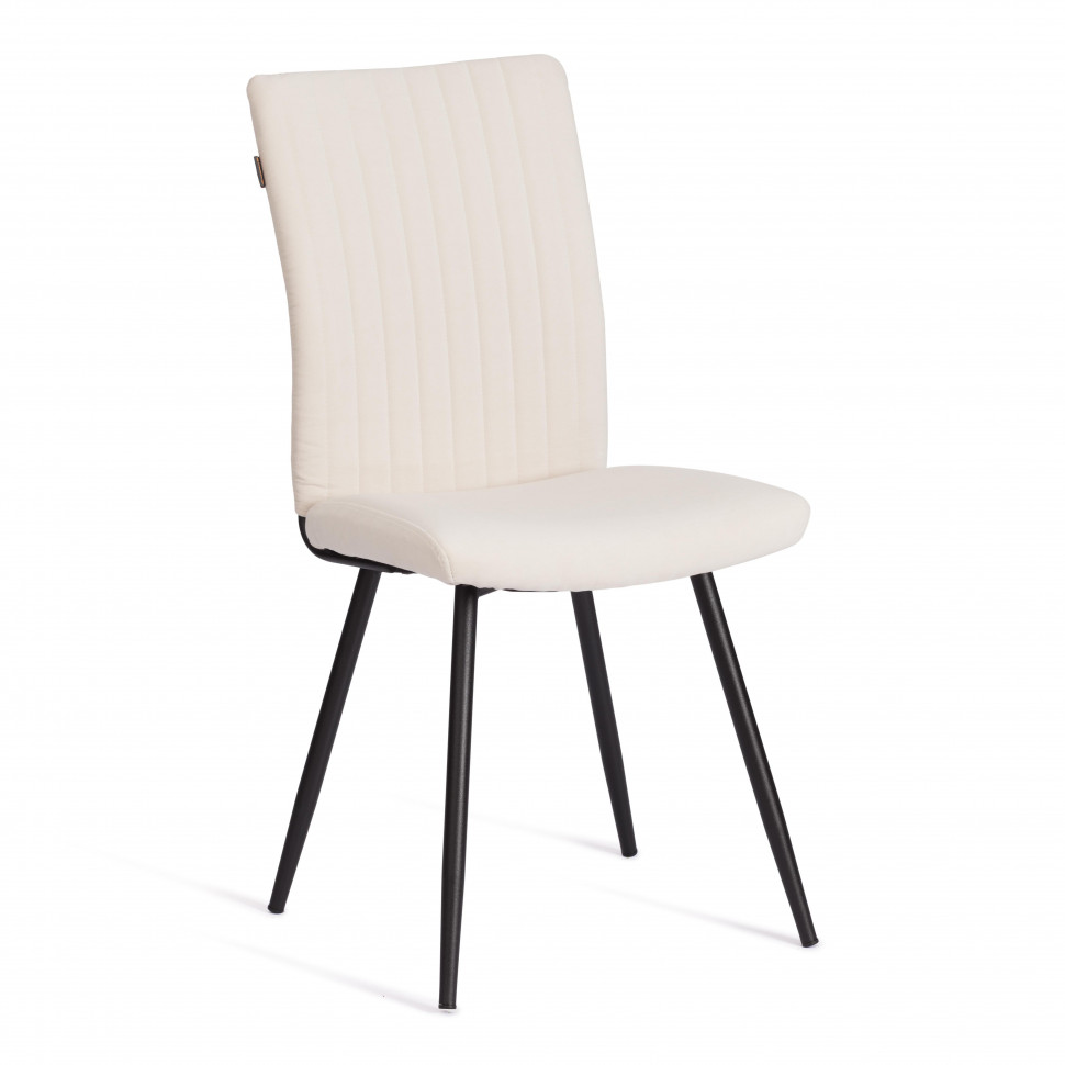 Стул обеденный Monte Carlo TREND, велюр, молочный/черный, 4, 49х51х93 см